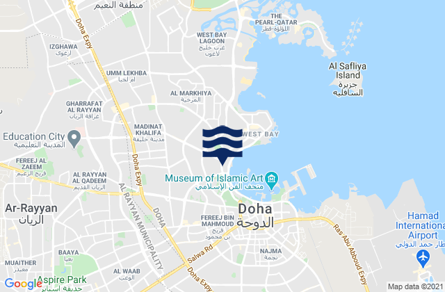 Karte der Gezeiten Baladīyat ad Dawḩah, Qatar
