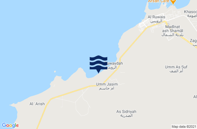 Karte der Gezeiten Baladīyat ash Shamāl, Qatar