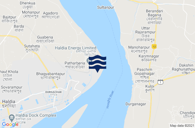 Karte der Gezeiten Balari Semaphore, India