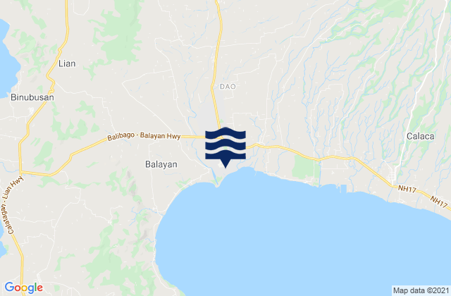 Karte der Gezeiten Balayan, Philippines