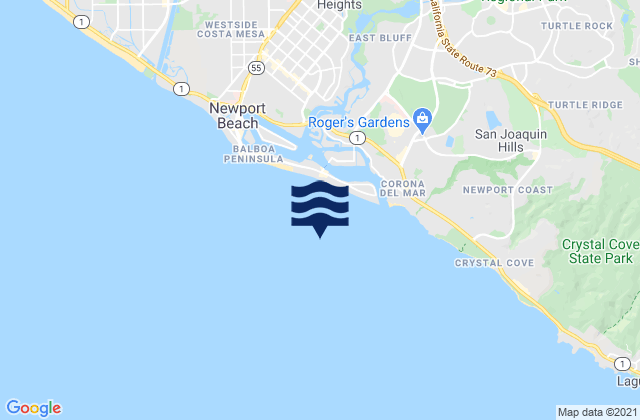 Karte der Gezeiten Balboa Beach, United States