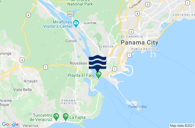 Karte der Gezeiten Balboa, Panama