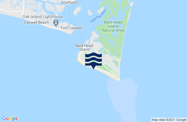 Karte der Gezeiten Bald Head Island, United States