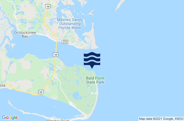 Karte der Gezeiten Bald Point (Ochlockonee Bay), United States