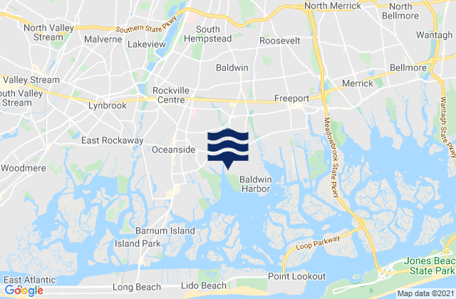 Karte der Gezeiten Baldwin Harbor, United States