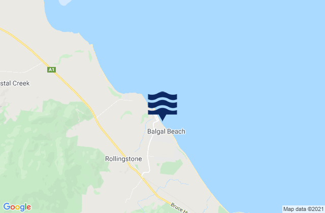 Karte der Gezeiten Balgal Beach, Australia