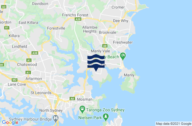 Karte der Gezeiten Balgowlah, Australia