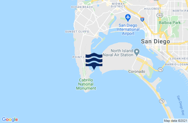 Karte der Gezeiten Ballast Point San Diego Bay, United States