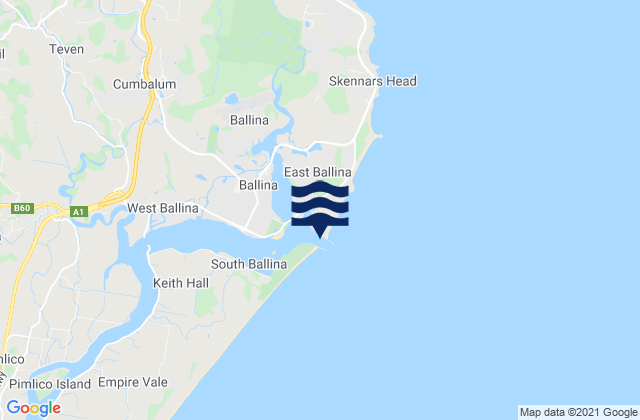 Karte der Gezeiten Ballina South Wall, Australia