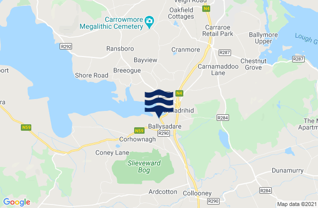 Karte der Gezeiten Ballisodare, Ireland