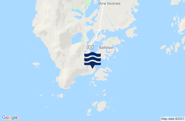Karte der Gezeiten Ballstad, Norway