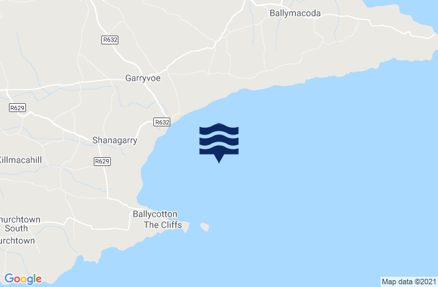 Karte der Gezeiten Ballycotton Bay, Ireland
