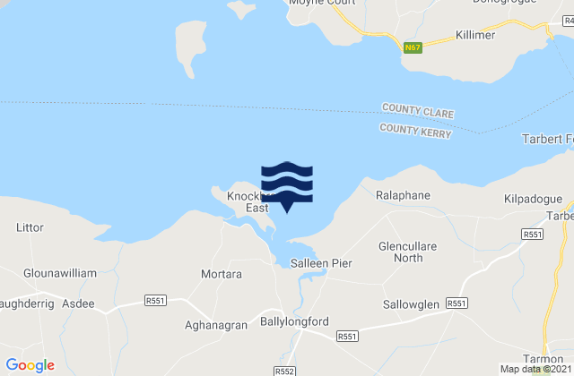Karte der Gezeiten Ballylongford Bay, Ireland