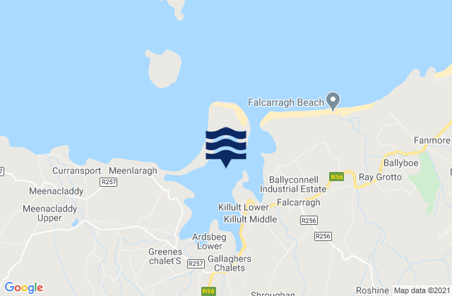 Karte der Gezeiten Ballyness Bay, Ireland