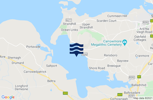 Karte der Gezeiten Ballysadare Bay (Culleenamore), Ireland