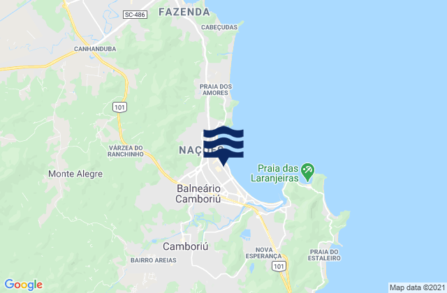 Karte der Gezeiten Balneario de Camboriu, Brazil