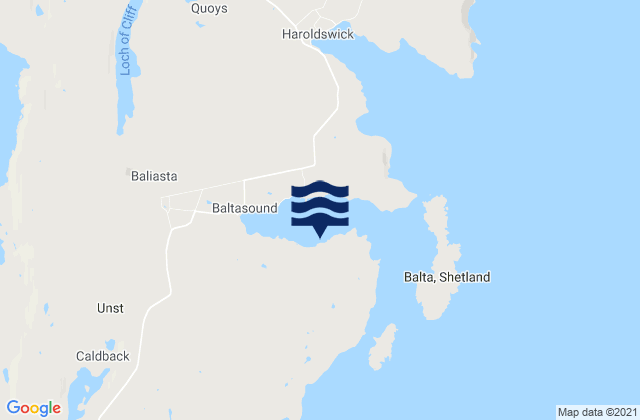 Karte der Gezeiten Balta Sound, United Kingdom