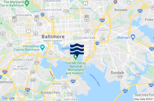 Karte der Gezeiten Baltimore Fort Mchenry, United States