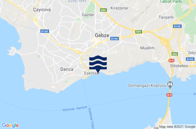 Karte der Gezeiten Balçık, Turkey