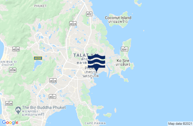 Karte der Gezeiten Ban Talat Nua, Thailand