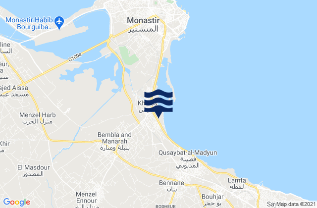 Karte der Gezeiten Banbalah, Tunisia