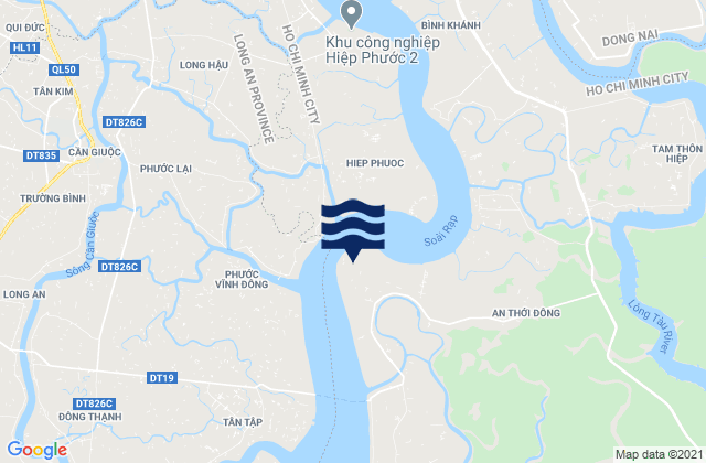 Karte der Gezeiten Banc de Corail, Vietnam
