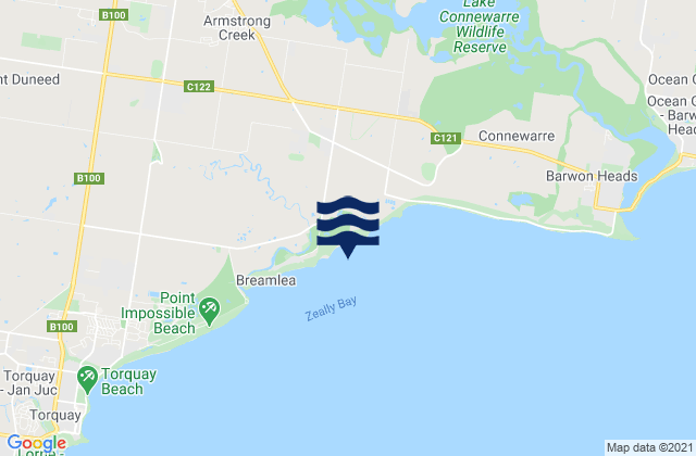 Karte der Gezeiten Bancoora Beach, Australia
