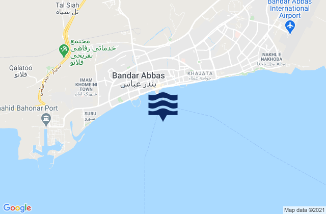 Karte der Gezeiten Bandar-e-Abbas, Iran