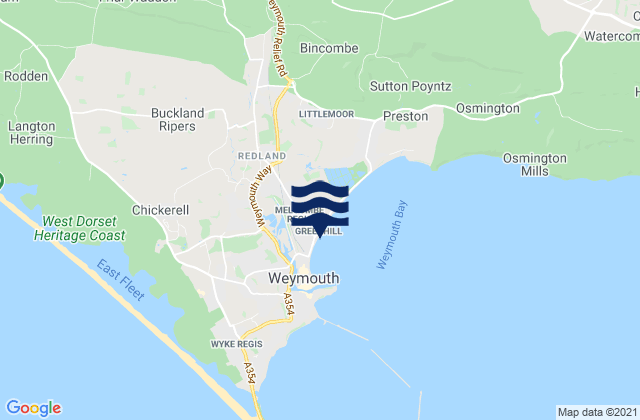 Karte der Gezeiten Bandstand Beach, United Kingdom