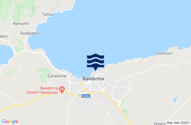 Karte der Gezeiten Bandırma, Turkey