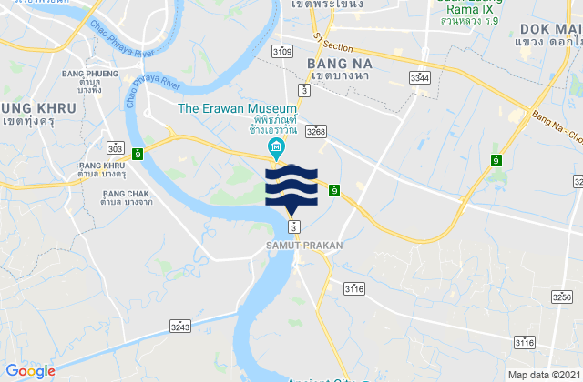 Karte der Gezeiten Bang Na, Thailand
