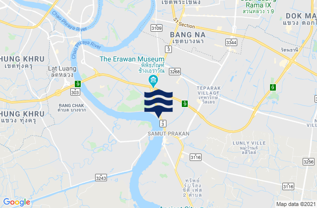 Karte der Gezeiten Bangkok, Thailand
