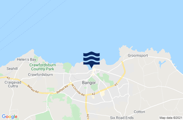 Karte der Gezeiten Bangor, United Kingdom