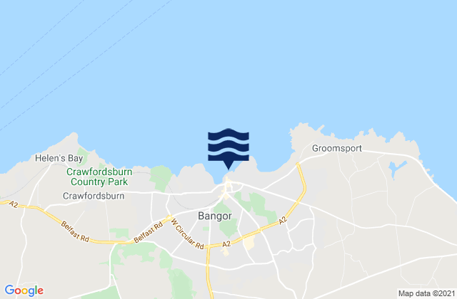 Karte der Gezeiten Bangor Bay, United Kingdom