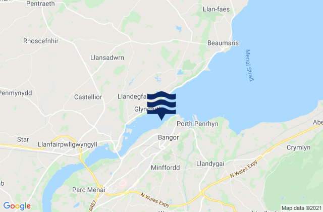 Karte der Gezeiten Bangor, United Kingdom