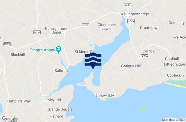 Karte der Gezeiten Bannow Bay, Ireland