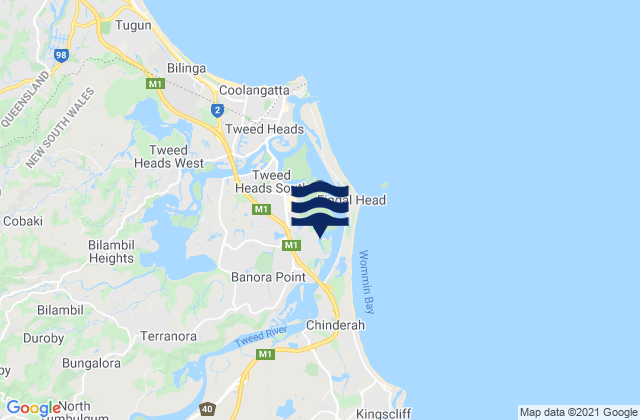 Karte der Gezeiten Banora Point, Australia