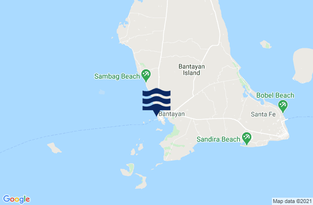 Karte der Gezeiten Bantayan Bantayan Island, Philippines