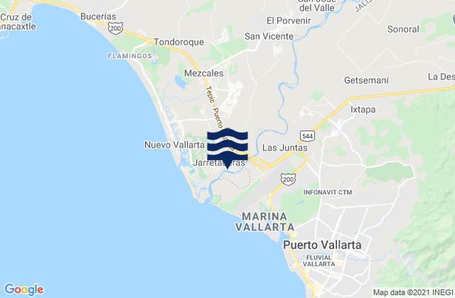 Karte der Gezeiten Banus Vallarta (Verde Vallarta), Mexico