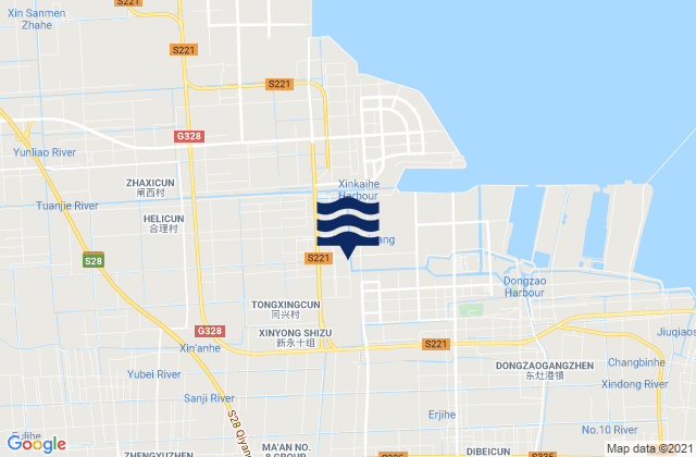 Karte der Gezeiten Baochang, China
