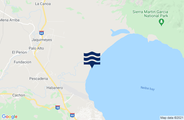 Karte der Gezeiten Baorvco, Dominican Republic