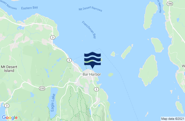Karte der Gezeiten Bar Harbor, United States