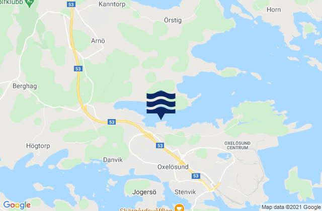 Karte der Gezeiten Bara, Sweden
