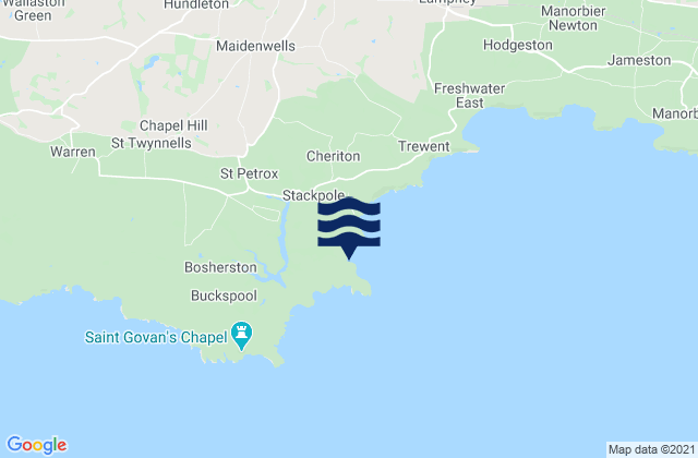 Karte der Gezeiten Barafundle Bay Beach, United Kingdom