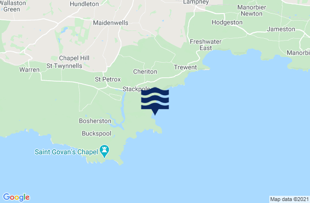 Karte der Gezeiten Barafundle Bay, United Kingdom