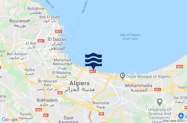 Karte der Gezeiten Baraki, Algeria