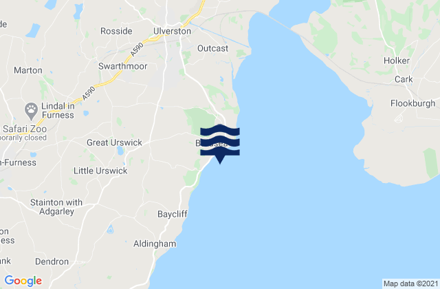 Karte der Gezeiten Bardsea Beach, United Kingdom