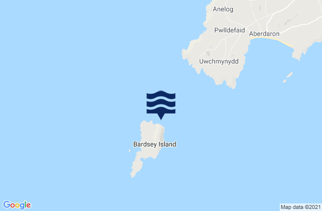 Karte der Gezeiten Bardsey Island, United Kingdom