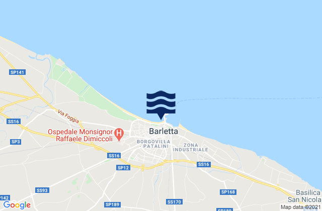 Karte der Gezeiten Barletta, Italy