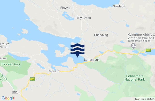 Karte der Gezeiten Barnaderg Bay, Ireland